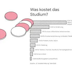 Studienkosten: 40% Miete, 20% Ernährung, 11% Auto. Lohnt sich ein Studium? Ja, die Investition zahlt sich aus!