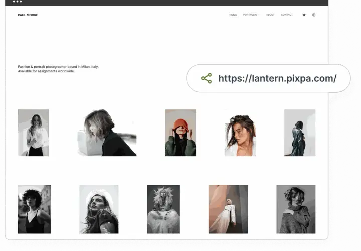 Paul Moore, ein Modedesigner, präsentiert seine Arbeit. Seine Fotos zeigen Frauen in verschiedenen Stilen, inspiriert von der Mode.