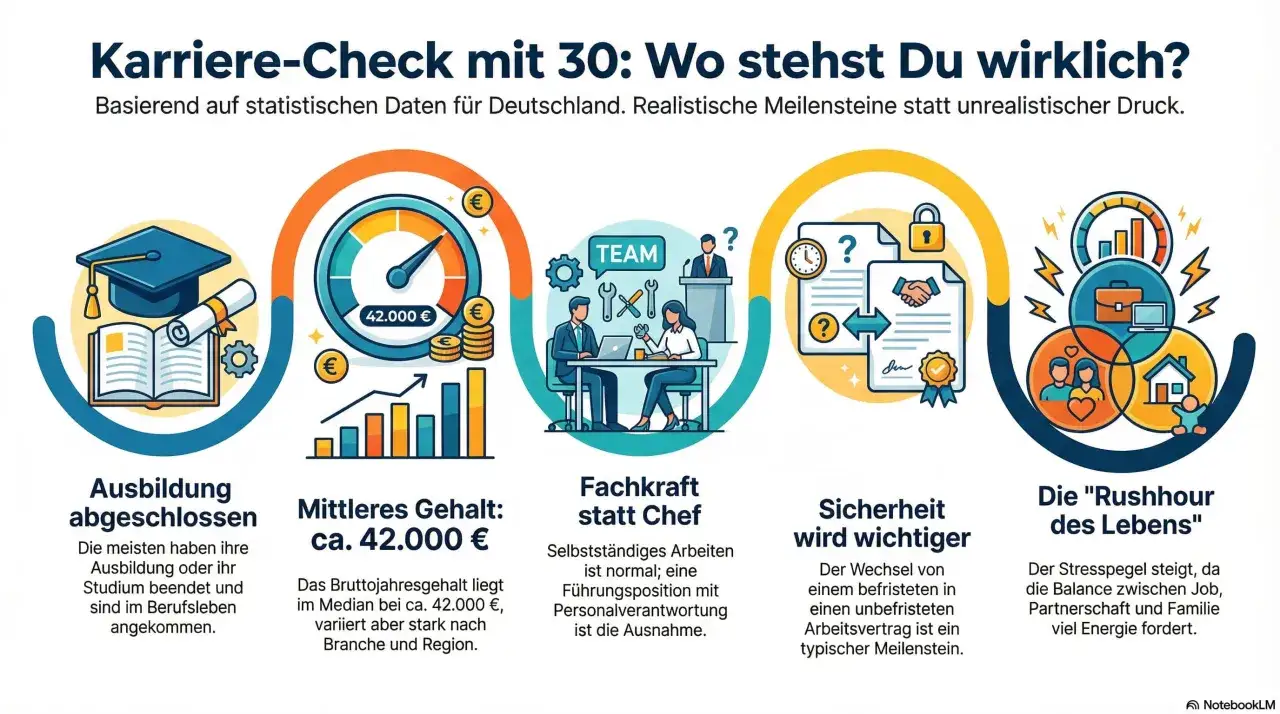 Karriere-Check mit 30: Ausbildung, Gehalt (ca. 42.000€), Fachkraft statt Chef, Sicherheit & 